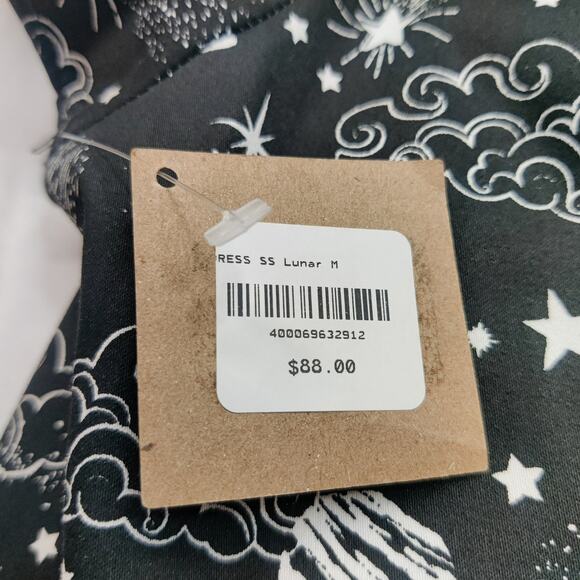 NWT Eva Rose Retro Short Sleeve Fit & Flare Black Witchy Celestial 50s Dress M - Picture 7 of 13